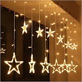 The Purple Tree Plastic Decorative Star Curtain LED Lights for Diwali