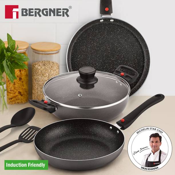 BERGNER Sherry Plus 5-Layer Non-Stick Cookware Set 6 Pcs with Detachab
