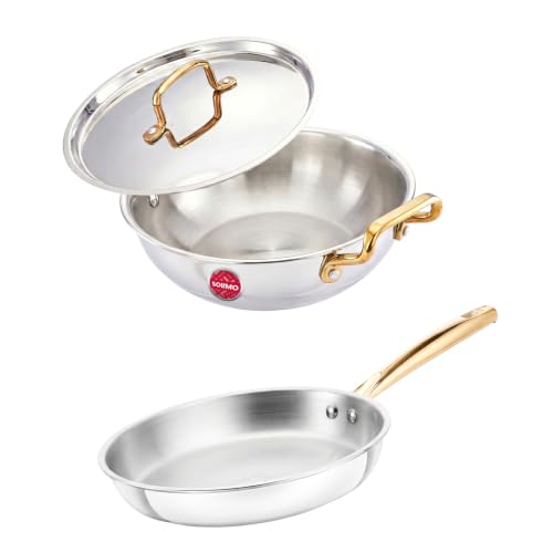 Amazon Brand - Solimo 2 PCS Premium Triply Stainless Steel Cookware Se