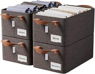 4 Pcs Wardrobe Cloth Organizer for Storage Box with Label Card & Holde