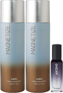 2 Magnetize Deo each 200ML & Ascend EDP 20ML Pack of 3 (Total 420ML) f