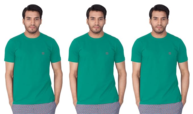Lux Nitro Men's Regular Fit Round Neck T-Shirt_Proud Peacock