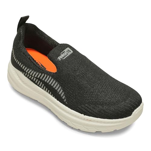Liberty LEAP7X Black & Teal Blue Sports Shoes for Men - Slip-On Sports