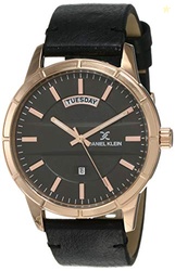 Leather Analog Black Dial Men's Watch-Dk12122-4