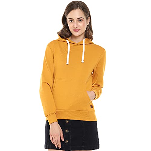 Campus Sutra Womens Cotton Standard Length Hooded Neck Sweatshirt
