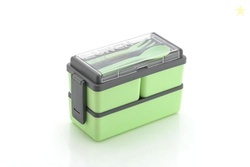 Plastic Lunch Box Comes with 3 Detachable Box, 2 Spoons & Stylish Lid