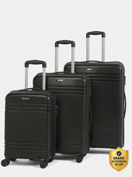 teakwood leathers hard body set of 3 luggage 8 wheels - unisex texture