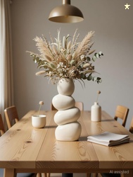 Zynkraft Ceramic Stone Vase for Home Decor Large Ceramic Vase for Pamp