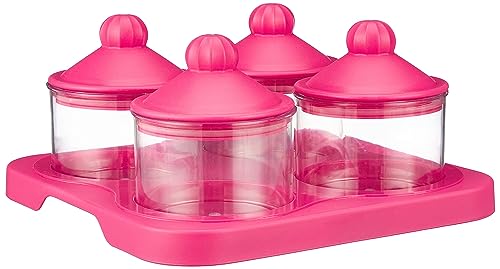 Amazon Brand - Solimo Air-Tight Dry Fruit Container Tray Set With Lid