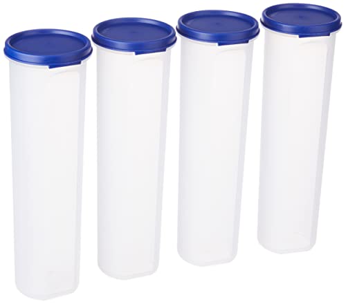 Amazon Brand - Solimo Plastic Slim Storage Container,Set of 4(1100 Ml