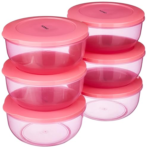 Amazon Brand - Solimo Nestable & Stackable Container Set, Round, 1900