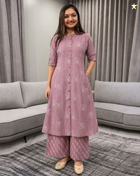 SVARAA Women Printed 2-Piece A-Line Kurta Set