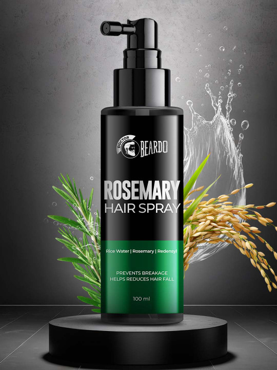 BEARDO Rosemary Hair Spray with Rice Water & Redensyl to Boost Hair Gr
