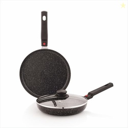 Amazon Brand - Solimo Aluminium 2 Piece Non-Stick Cookware Set with De