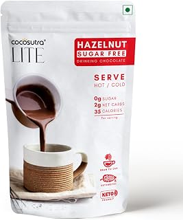 COCOSUTRA LITE - SUGAR FREE Drinking Chocolate Mix - Hazelnut | Zero S