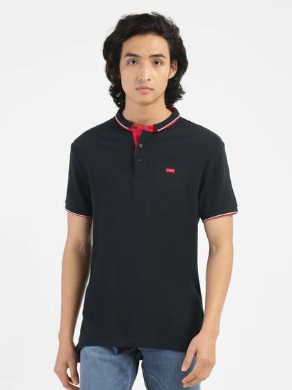 Levis Henley Neck Pure Cotton T-shirt (S) by Myntra