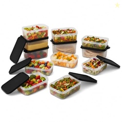 AQUAWARE Plastic Storage Food Containers with Lid Set of 12 (6x350ml &