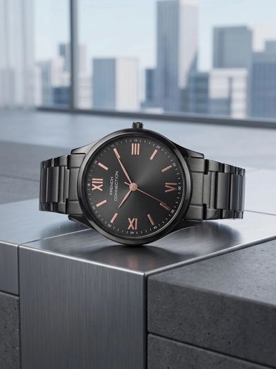 French Connection Men Dial & Stainless Steel Bracelet Style Straps Ana