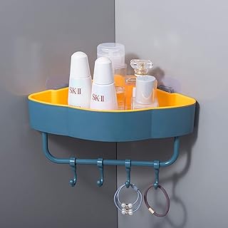Multipurpose Plastic Corner Shelf for Bathroom Wall Mount Organizer Un