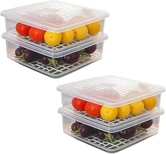 Sulfar Fridge Storage Boxes Fridge Organizer with Removable Drain Plat