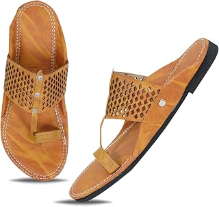 Ethnic's Tan Sandals For Boys & Men, Comfortable Men's Rajasthani Chap