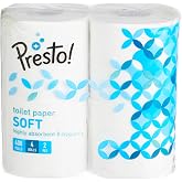 Presto! 2 Ply Toilet Tissue Paper, 100% Natural virgin paper - Pack of