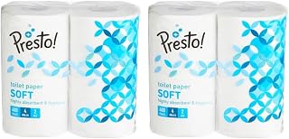 2 Ply Toilet Tissue Paper, 100% Natural virgin paper - Pack of 8 (400