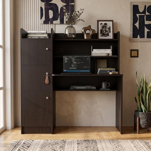 Andca Imagine Foldable Study Table with 1-Door Side Cabinet & Hutch -