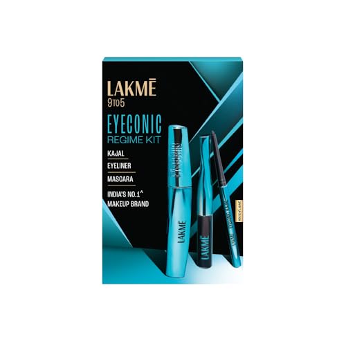 LAKME Eyeconic Regime Kit, Kajal 0.35g, Eyeliner 4.5 ml, Mascara 9 ml,