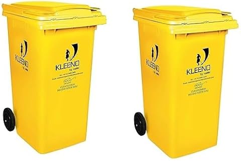 Cello Manual-Lift Garbage Waste Dustbin with Wheel 240 LTR YELLOW/YELL