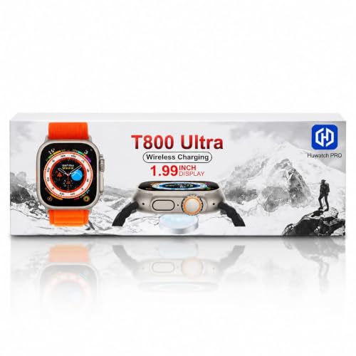 T800 Ultra Smart Watch with 1.99 Inch Display, Wireless Charging, Rect