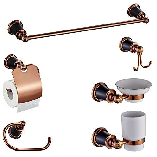 ALTON CopperBlack Brass, 6-Piece Bathroom Accessories Set, | Towel Rai
