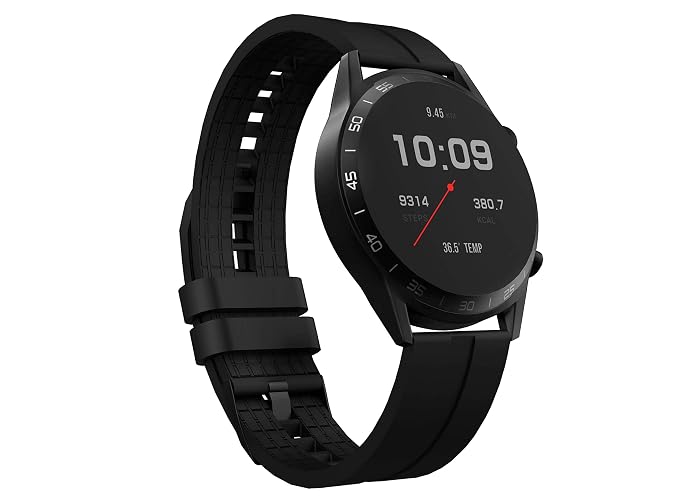 Corseca Fittex Pro Bluetooth Smart Watch- Black (1 Week Battery Life_C