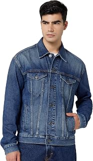 Men Blue Denim Trucker Jacket