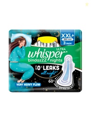 Whisper Ultra Bindazzz Nights Leakproof XXL+ Sanitary Pads for Very He