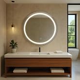 Amazon Basics Round Glass | 24 X 24 Inch Wall-Mounted LED Mirror with