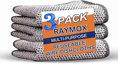 RAYMOX Non-Scratch Dish Wash Cloth (Pack of 3), Steel Wire Dish Cloth,