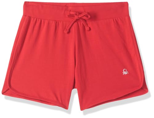 United Colors of Benetton Solid Shorts with Glitter Logo