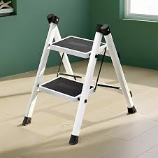Plantex 2 Step Ladder for Home Use/Wide Anti-Slip Heavy-Duty Step Stoo