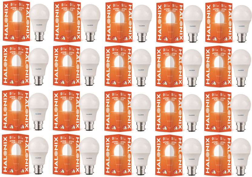 HALONIX 9 W Basic Round B22 D LED Bulb (White, Pack of 20)