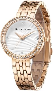 Giordano Analog Stylish Watch for Women with Crystal Bezel & Textured