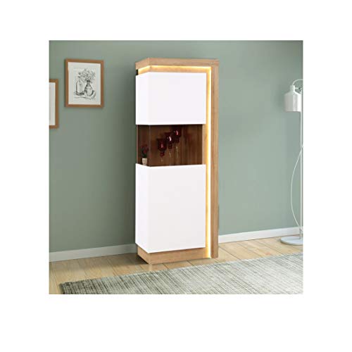 HomeTown Beatrice Engineered Wood 1 Door Vertical Unit Cabinet in Whit