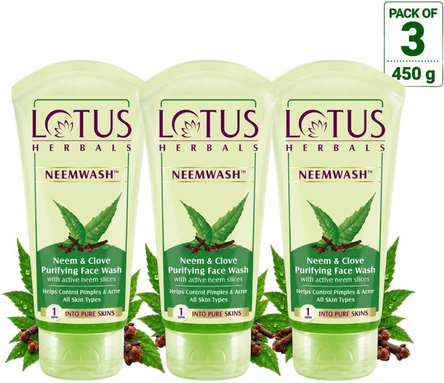 LOTUS HERBALS NEEMWASH Neem & Clove Ultra-Purifying  ( Pack of 3 ) ( 1