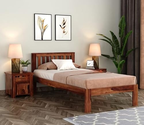 Ferrovilla Orus Double Size Sheesham Wood Bed for Bedroom (48x78) with
