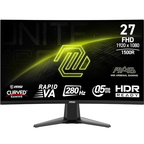MSI MAG 276CXF 27 Inch FHD Curved Gaming Monitor - 1500R 1920 x 1080 R