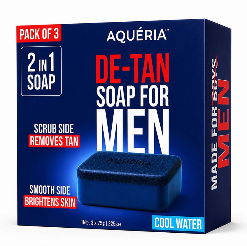 Aqueria De-Tan & Brightening 2-in-1 Bath Soap for Men | Cool Wate...mo