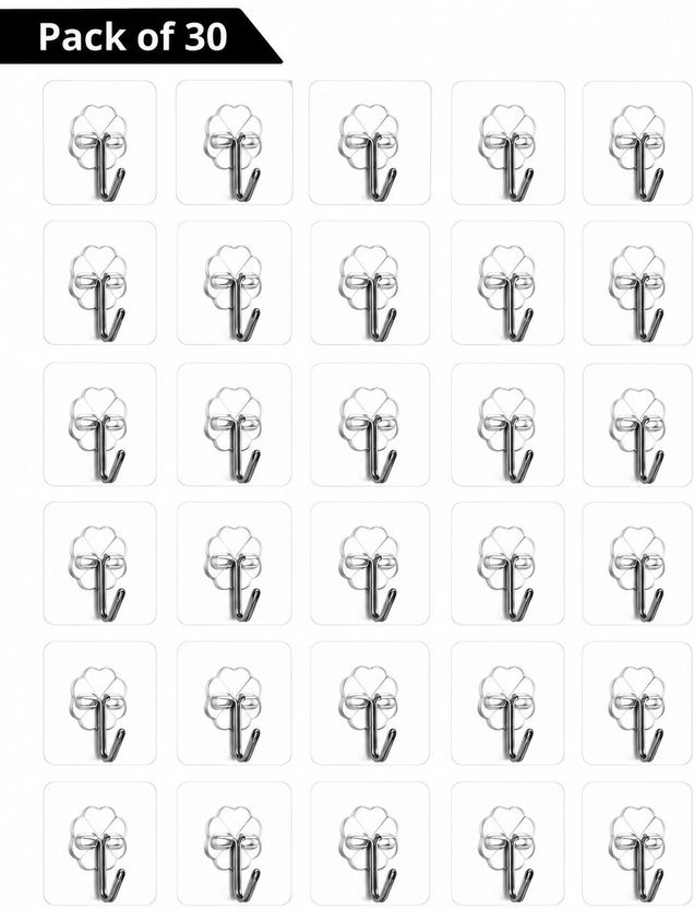 PYORIT Adhesive Plastic Wall Hooks Hangers for Hanging Robe, Coat...mo