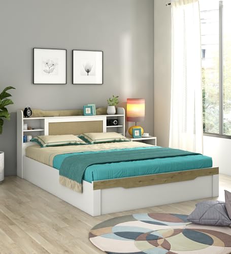 Spacewood Lilly Bed | Queen Size (78 X 60) Engineered Wood Bed with Bo