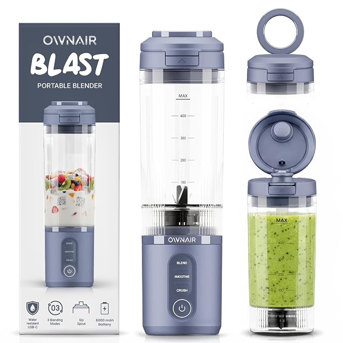 OWNAIR Blast Portable Blender for Smoothies & Juices | 180W Rechargeab