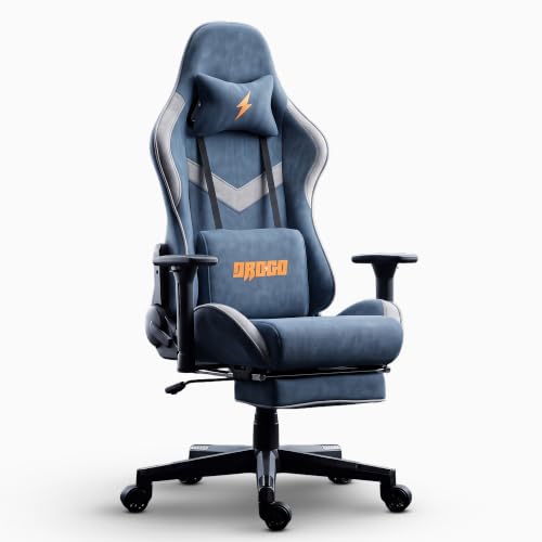 DROGO Ergo Plus Ergonomic Gaming Chair with Footrest, Breathable Fabri